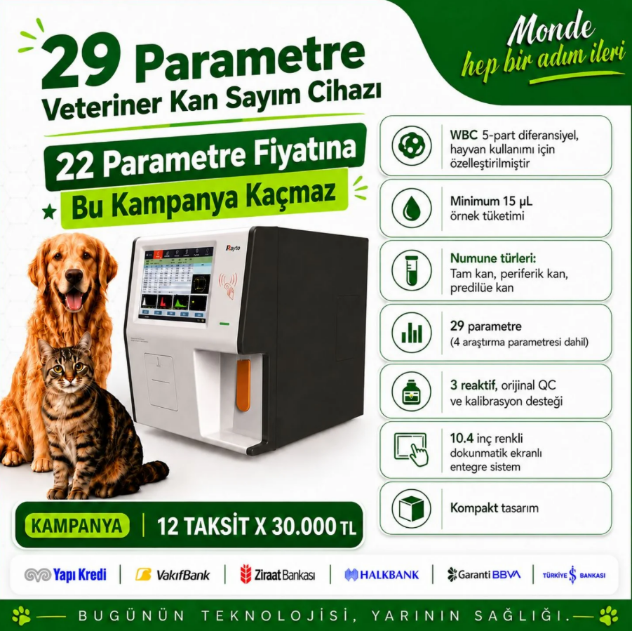 29 PARAMETERS! VETERINARY COMPLETE BLOOD COUNT DEVICE HEMERAY